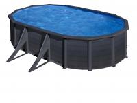 graphite black cm 120 x 300 x 500 oval pool basic fun swim