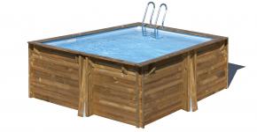 carra model - cm 119 x 305 x 305 pool wood square fun swim