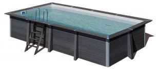 graphite black cm 124 x 326 x 606 rectangular pool composite fun swim