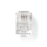 gennemsigtig pvc guldplateret belgning lige rj11 type tilslutnings connector telecom