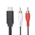 label sort pvc nikkelplateret runde m 00 1 hanstik rca 2x han usb-c 1 gen 2 3 usb adapter usb-c