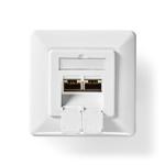 box hvid pvc guldplateret hun lige cat6 s port 2-port in-wall netvrksvgboks