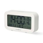 hvid funktion timer datovisning funktion snooze baggrundslys lcd kkeur v bord digitalt nedis