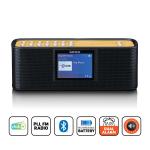 sort batteri genopladeligt bluetooth farvedisplay 4 2 med fm dab