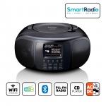sort lcd-farvedisplay stort og cd-afspiller bluetooth fm dab med internetradio rbar b lenco