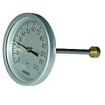 Rüeger TCH termometer 80x50 mm. Rustfrit stål, frontring i aluminium. 0-120Â°C
