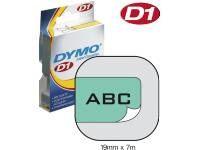 Dymo d1 tape sort/grøn 19mmx7m
