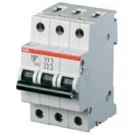 Automatsikring b 10a 3-polet b-karakteristik brydeevne 10ka 230/400v ac 52,5mm bred s203m-b10