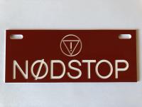 Skilt wirenødstop rød.15x6cm 100000