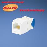 Modular jack kat.6a utp mini-com g hvid