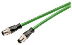 Ethernet kabel med 2 x m12 stik 0,5 m