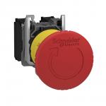Harmony nødstop komplet med ø40 mm paddehoved i rød farve med tryk/drej funktion og 2xnc xb5as8444