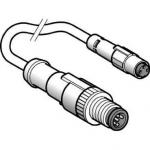 Jumperkabel pur m8 3-pin hun m12 han lige 1 meter