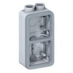 Plexo 55 ip55 dobbelt lodret underlag for 2 stk. m20 forskruning, grå