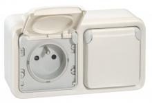 Plexo 55 ip55 vandret underlag vandret 4 modul membran hvid