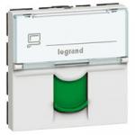 Dataudtag mosaic 1x rj45 kat.6a stp modular jack 2m hvid med grøn klap og tekstfelt hvid
