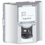 Dataudtag mosaic buet 1x rj45 kat.6 utp modular jack og tekstfelt 2m alu