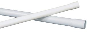 16mm (5/8) plastrør unite pvc med muffe hvid l=3m