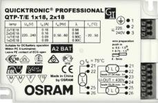 hf-spole 220-240v 2x18w 1 e t qtp elektronisk forkobling osram