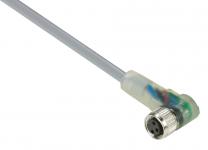 Følerkabel pvc m8 3-pin hun vinklet 5 meter 2 pnp led
