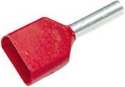 Isoleret twin-terminalrør a1-12ett2 2x1mm2 l12 rød