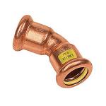 54mm bøjn.til gas 45°m/m - Cu press til gas. M og V bakker