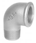 Billede af 1/2"- 3/8" Galvaniseret Vinkel 90gr Muffe/nippel