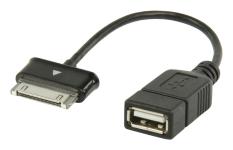 Billede af Sync Og Charge Kabel Samsung 30-Pin Han - USB A Hun 0.20 m Sort