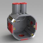 Forfra-vægdåse til kabel og rør uhw 50